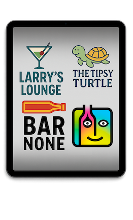 Tablet showing multiple hospitality brand logos